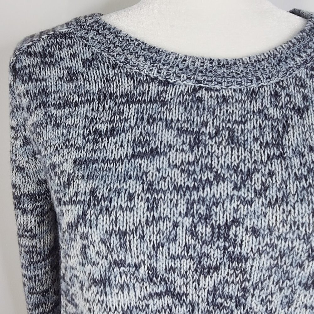 Women's Navy Blue White Soft & Cozy Sweater - Picture 2 of 5